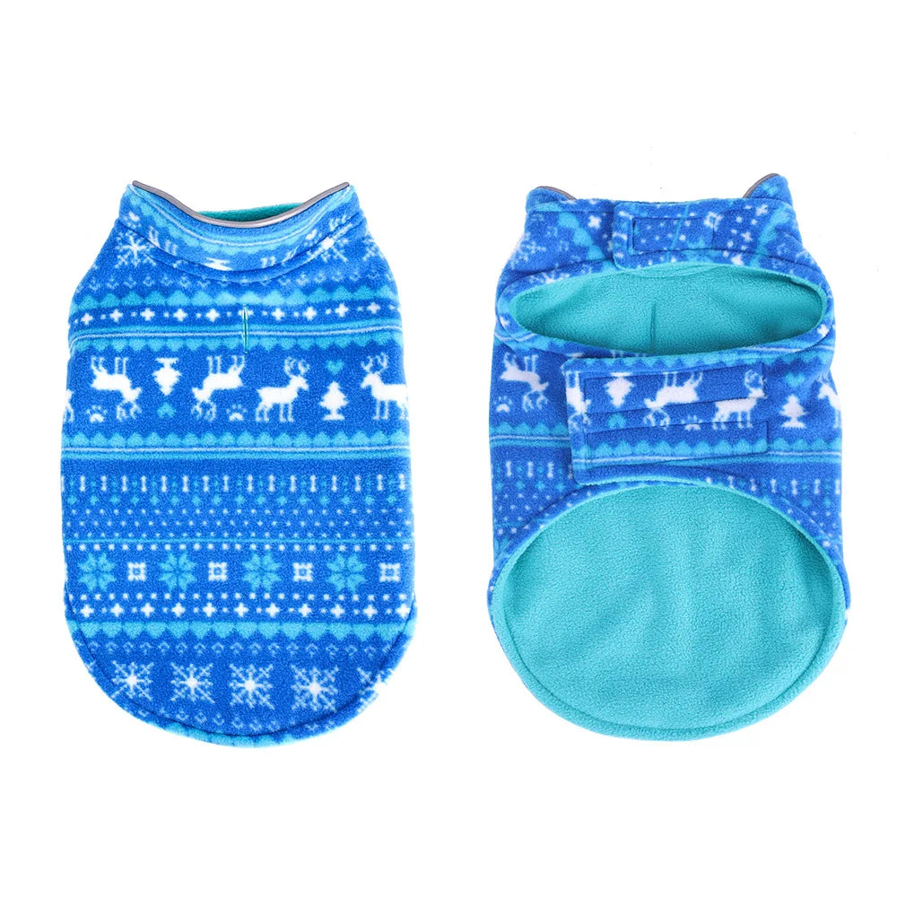 Reversible Christmas Dog Vest, Warm Coat. A0022