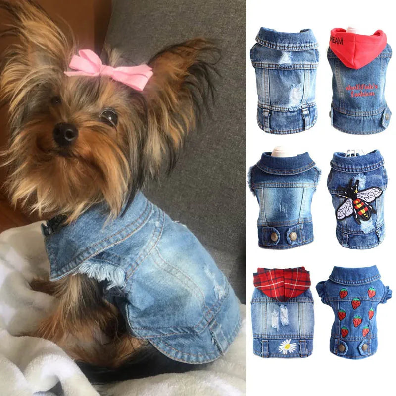 Summer Denim Dog Shirt for Small Dogs. A0020