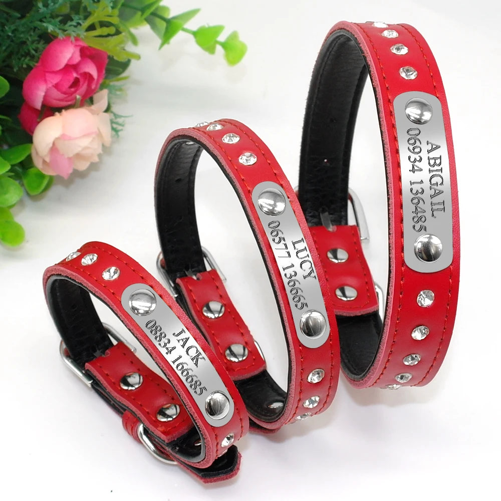 Personalized Leather Dog Collar A0053