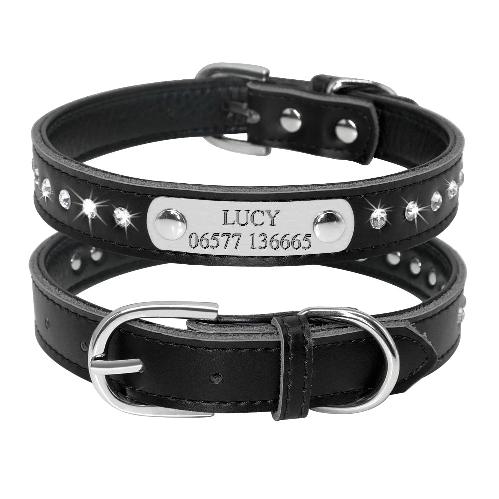 Personalized Leather Dog Collar A0053