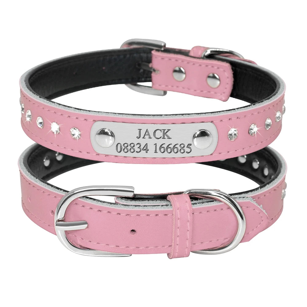 Personalized Leather Dog Collar A0053