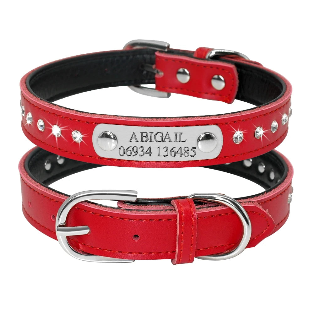 Personalized Leather Dog Collar A0053