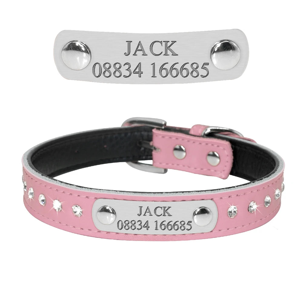 Personalized Leather Dog Collar A0053