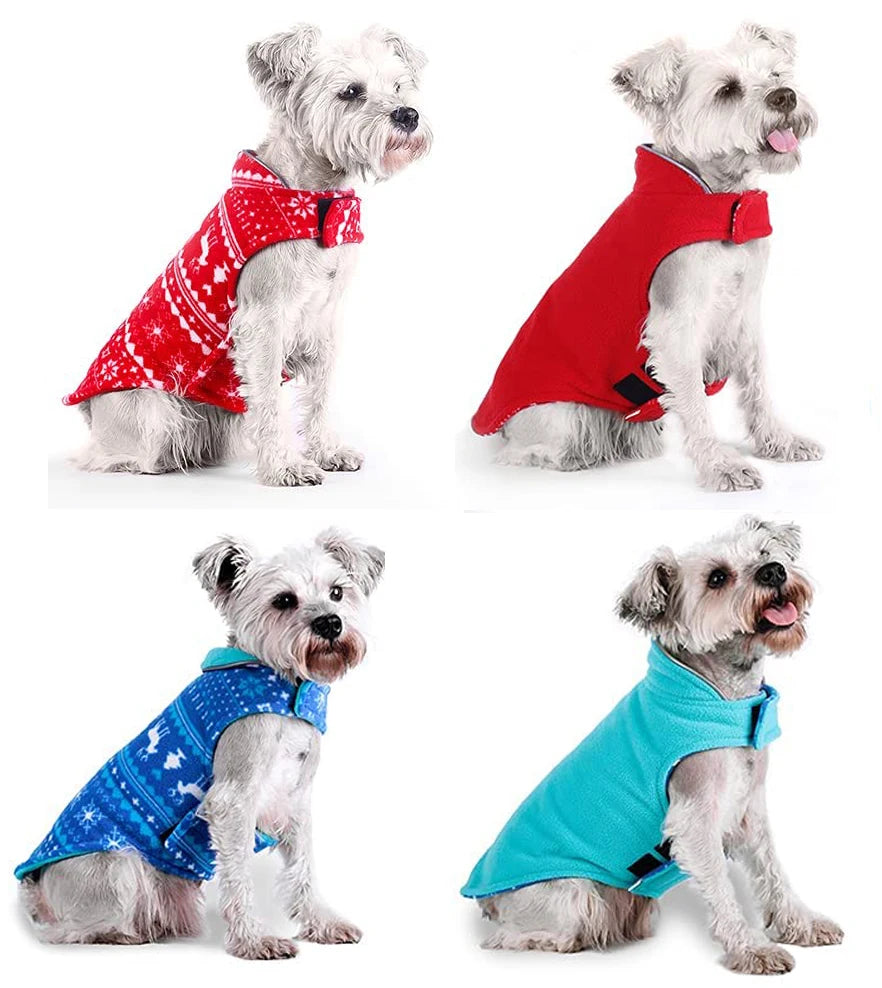 Reversible Christmas Dog Vest, Warm Coat. A0022