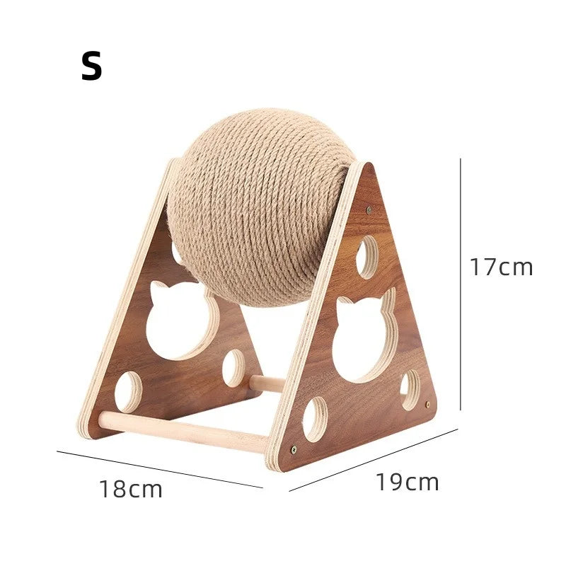 Sisal Cat Scratching Ball & Wooden Scratcher A0277