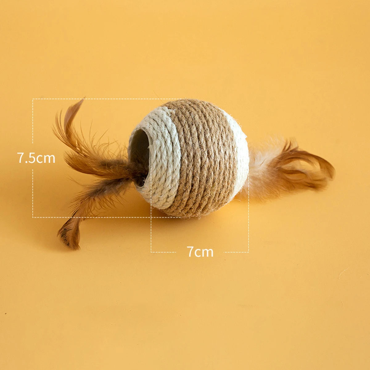 3pcs Sisal Cat Toys with Feathers & Rattle A0228