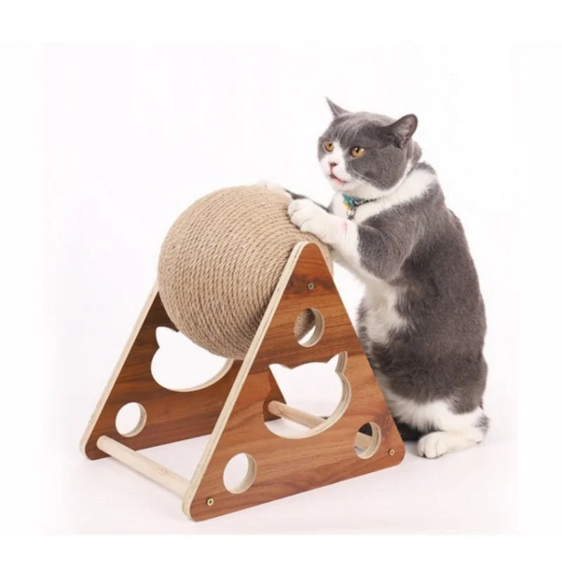 Sisal Cat Scratching Ball & Wooden Scratcher A0277