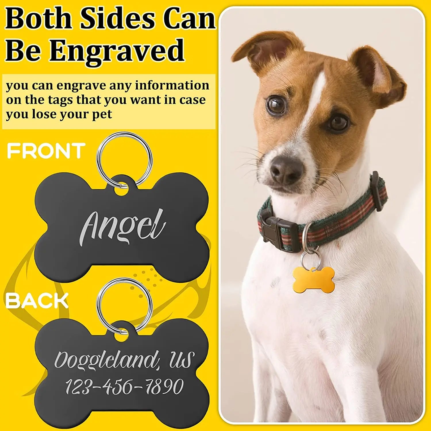 2pcs Personalized Pet ID Tags A0037