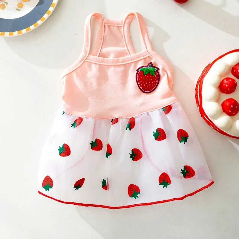 Summer Strawberry Dog Dress A0264