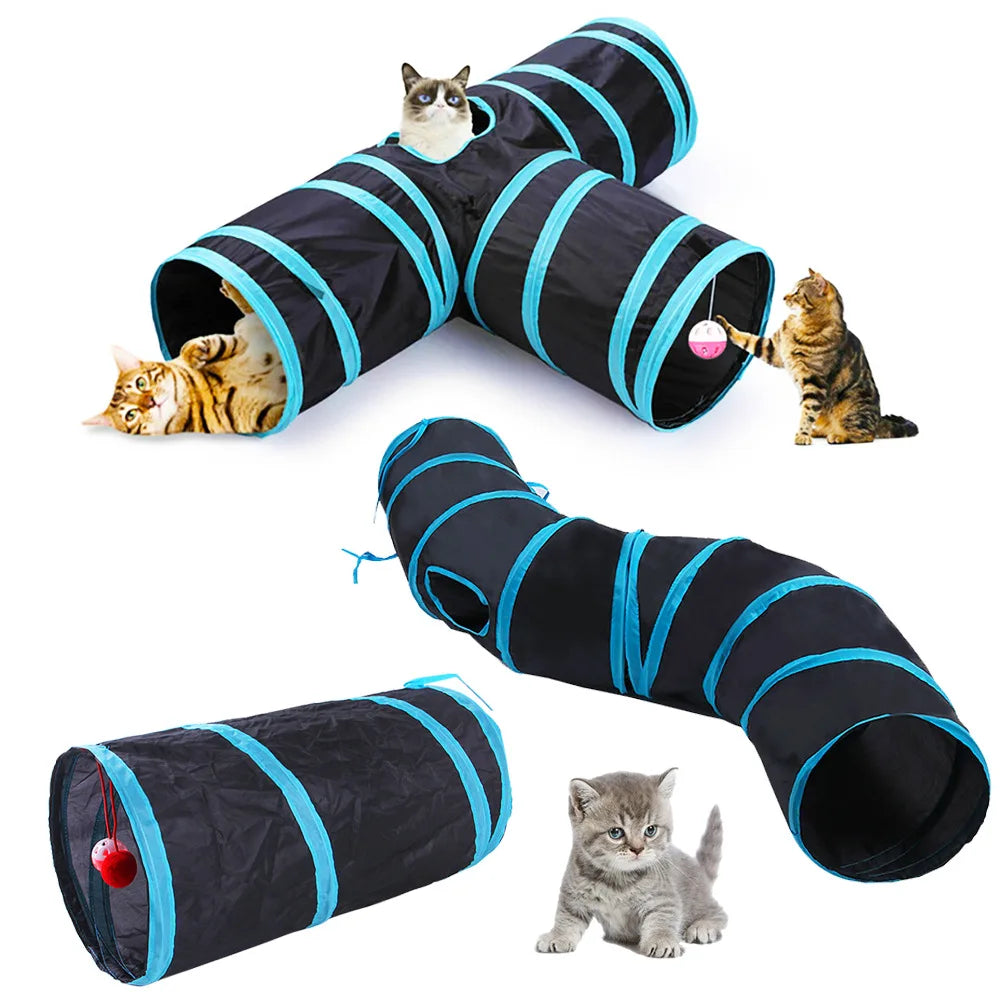 Foldable Cat Tunnel S-Shaped Play Toy A0218