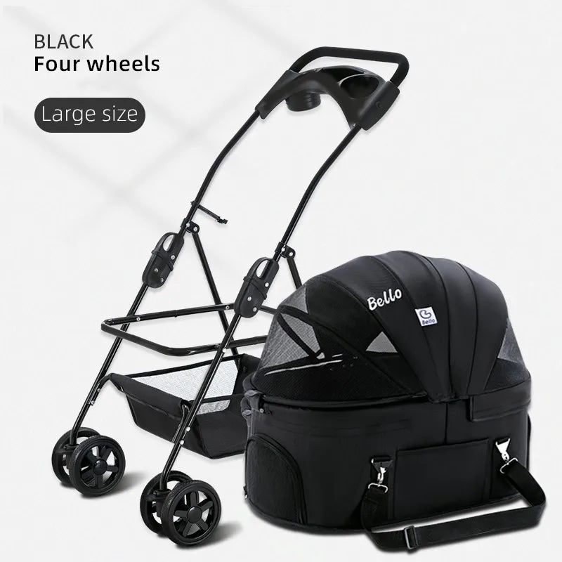 Pet Stroller One-Hand Fold for 2 Pets A0366