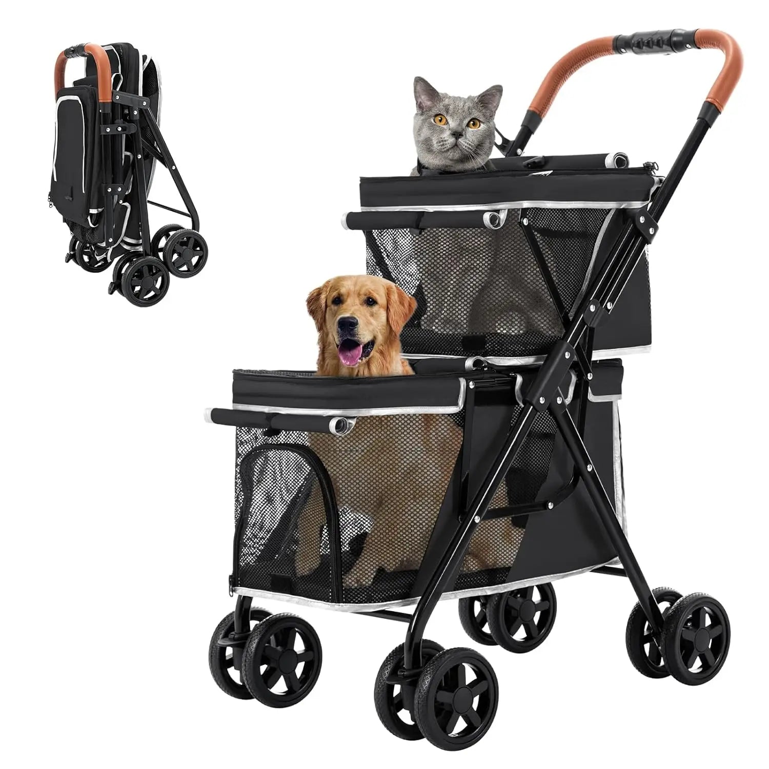 Double Pet Stroller for Dogs & Cats A0072