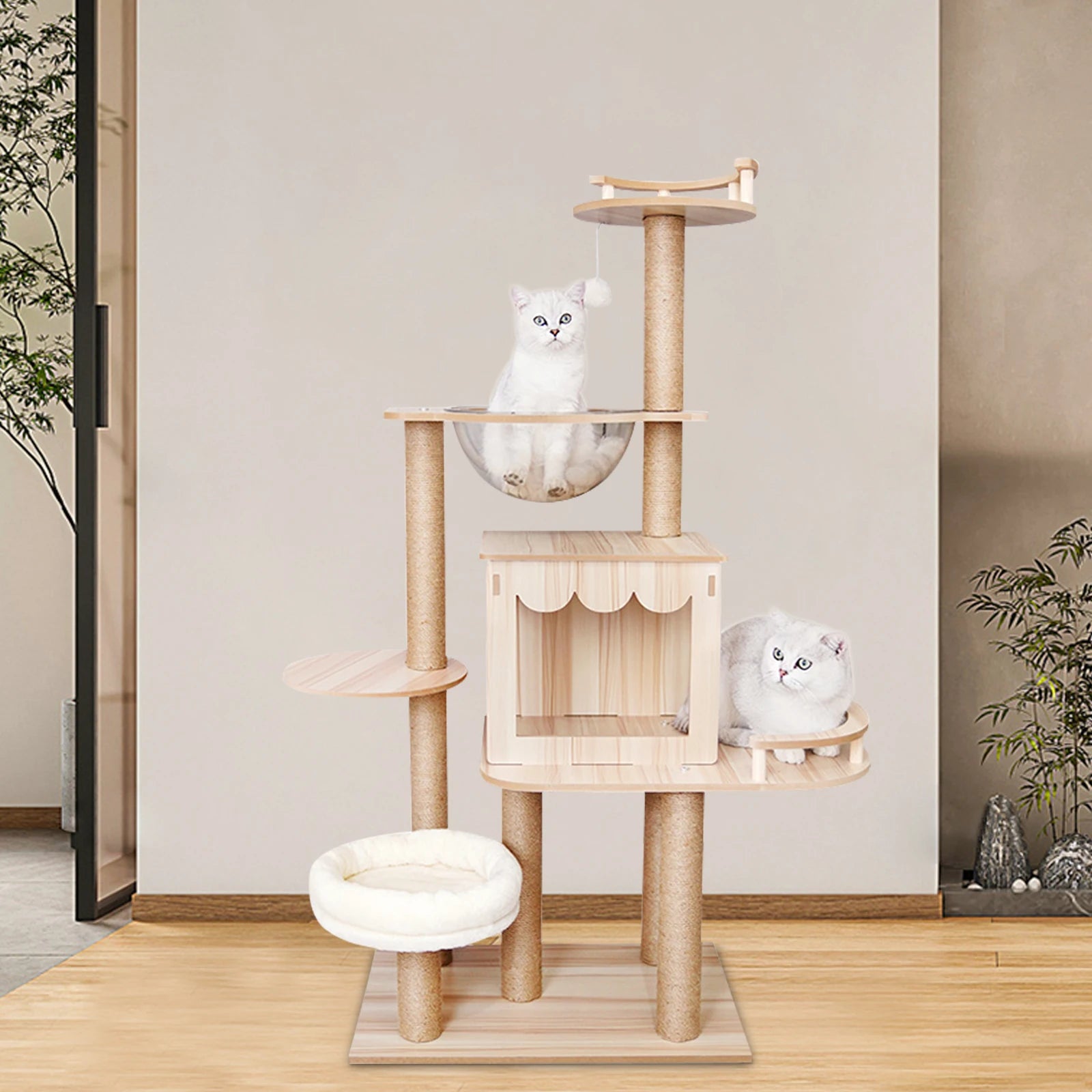 Multi-Level Wood Cat Tree A0255