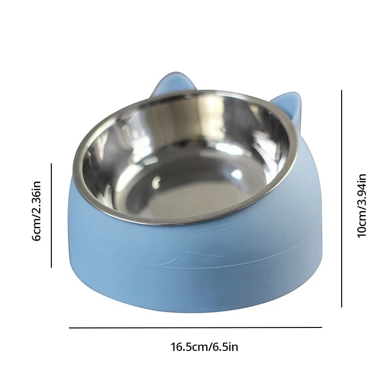 Stainless Steel Inclined Cat & Dog Feeding Bowl A0372