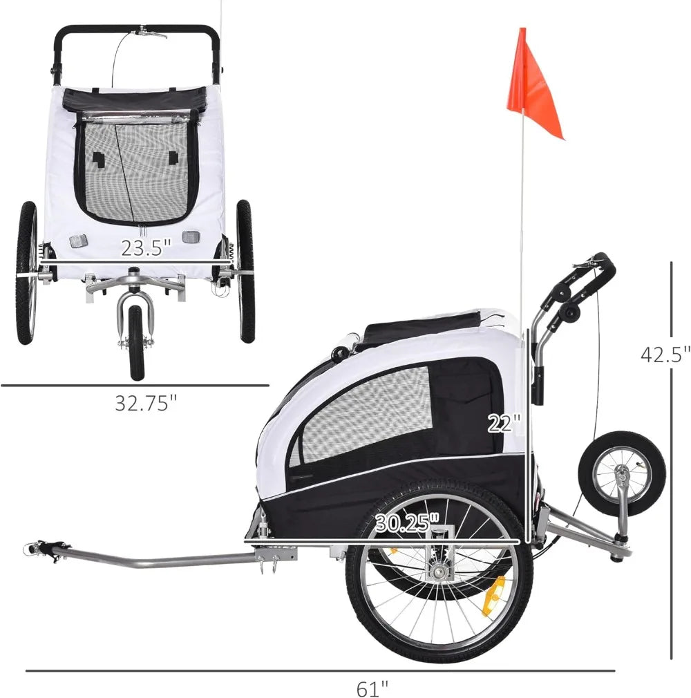 2-in-1 Dog Bike Trailer Stroller A0077