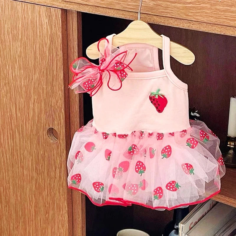 Summer Strawberry Dog Dress A0264