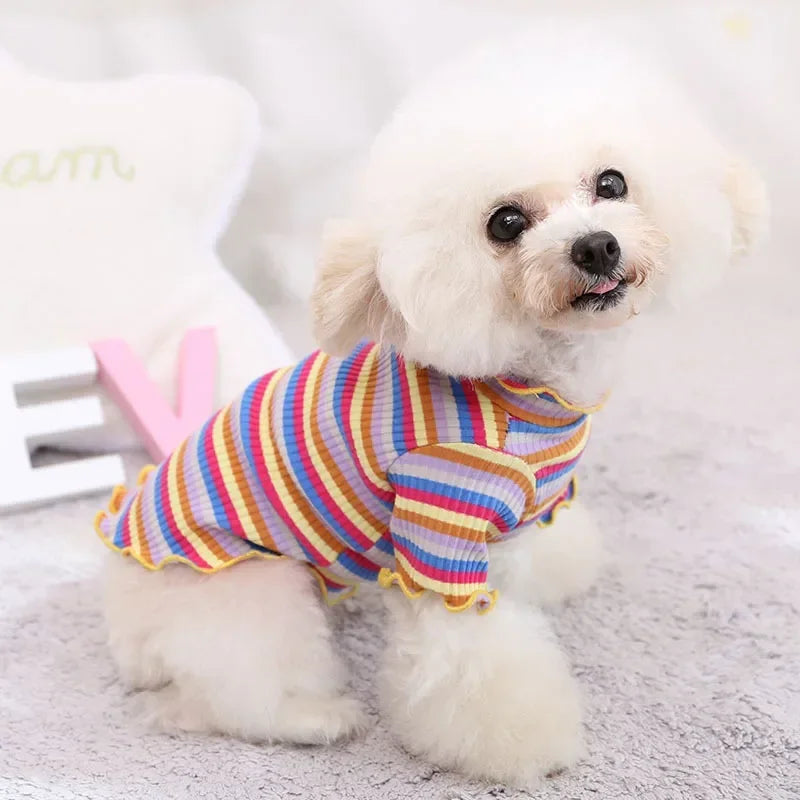 Autumn/Winter Striped Dog Hoodie, Cotton. A0017