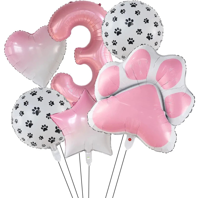 Party Balloon-Pink Paw Decor for Pet A0254