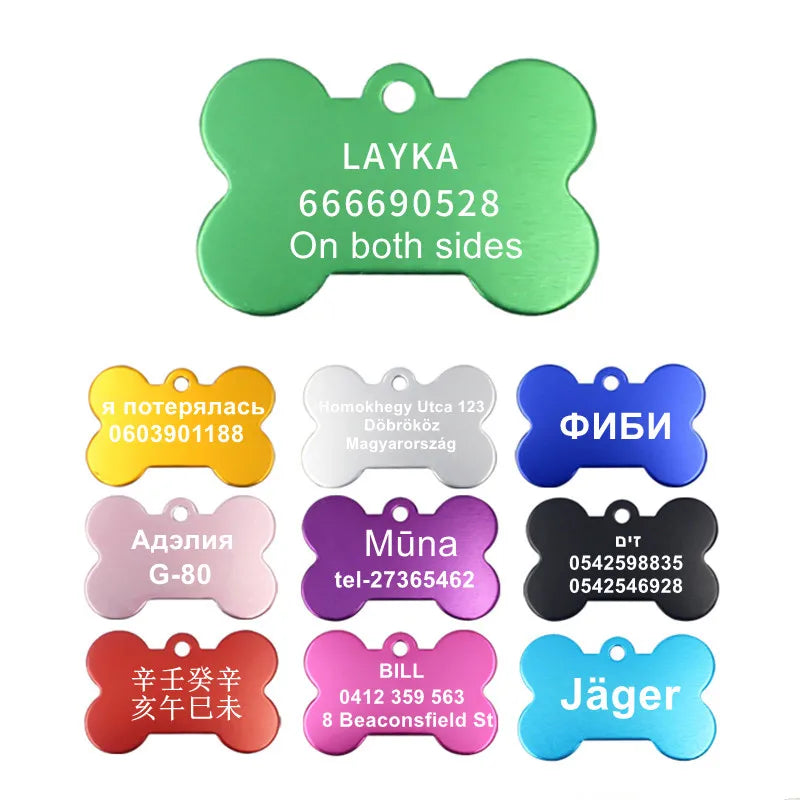 2pcs Personalized Pet ID Tags A0037