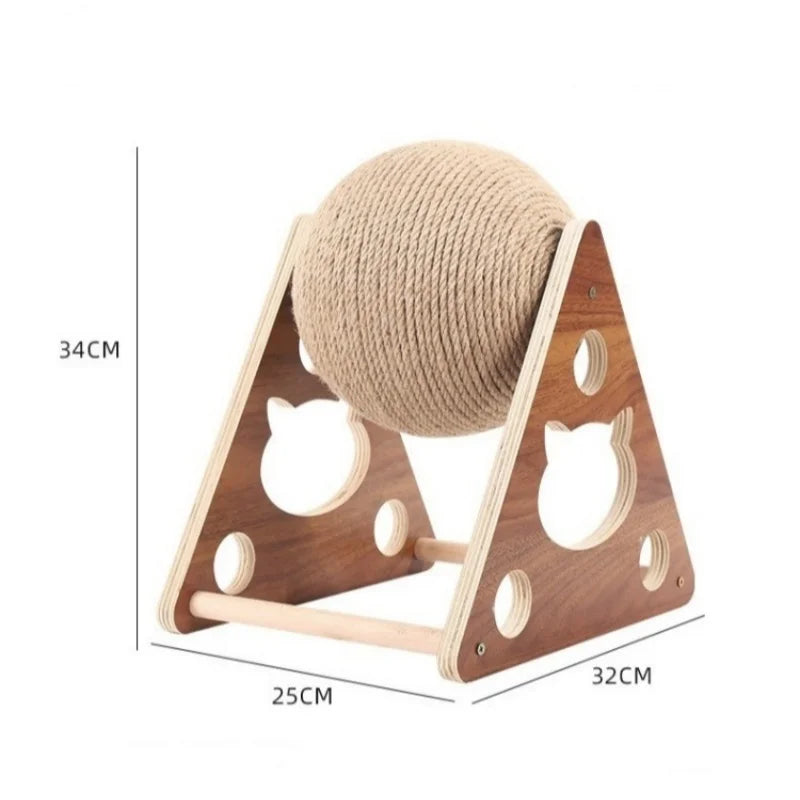 Sisal Cat Scratching Ball & Wooden Scratcher A0277