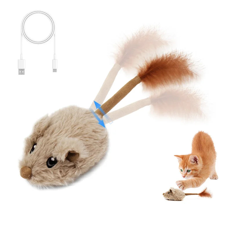 Rechargeable Motion Mouse Cat Toy with Sound A0393