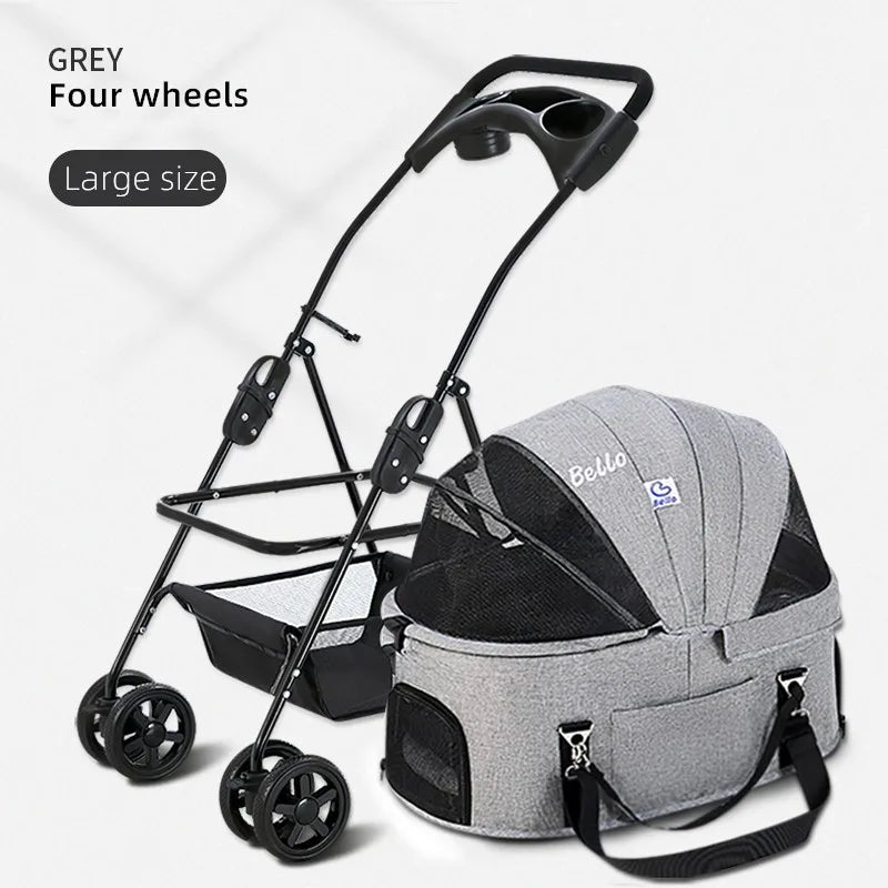 Pet Stroller One-Hand Fold for 2 Pets A0366