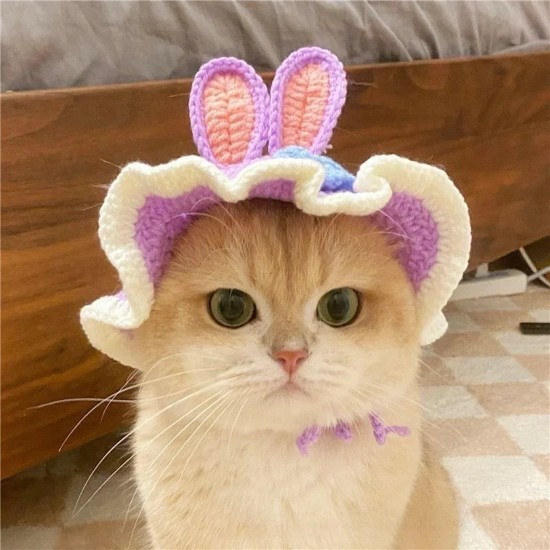 Pet Knitted Hat - Funny Cat & Dog Headgear for Cosplay A0069