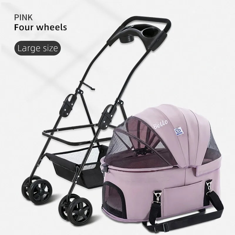 Pet Stroller One-Hand Fold for 2 Pets A0366