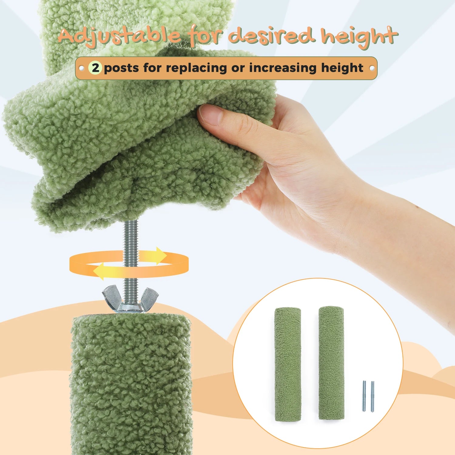 7-Tier Cactus Cat Tree with Scratching Posts A0308