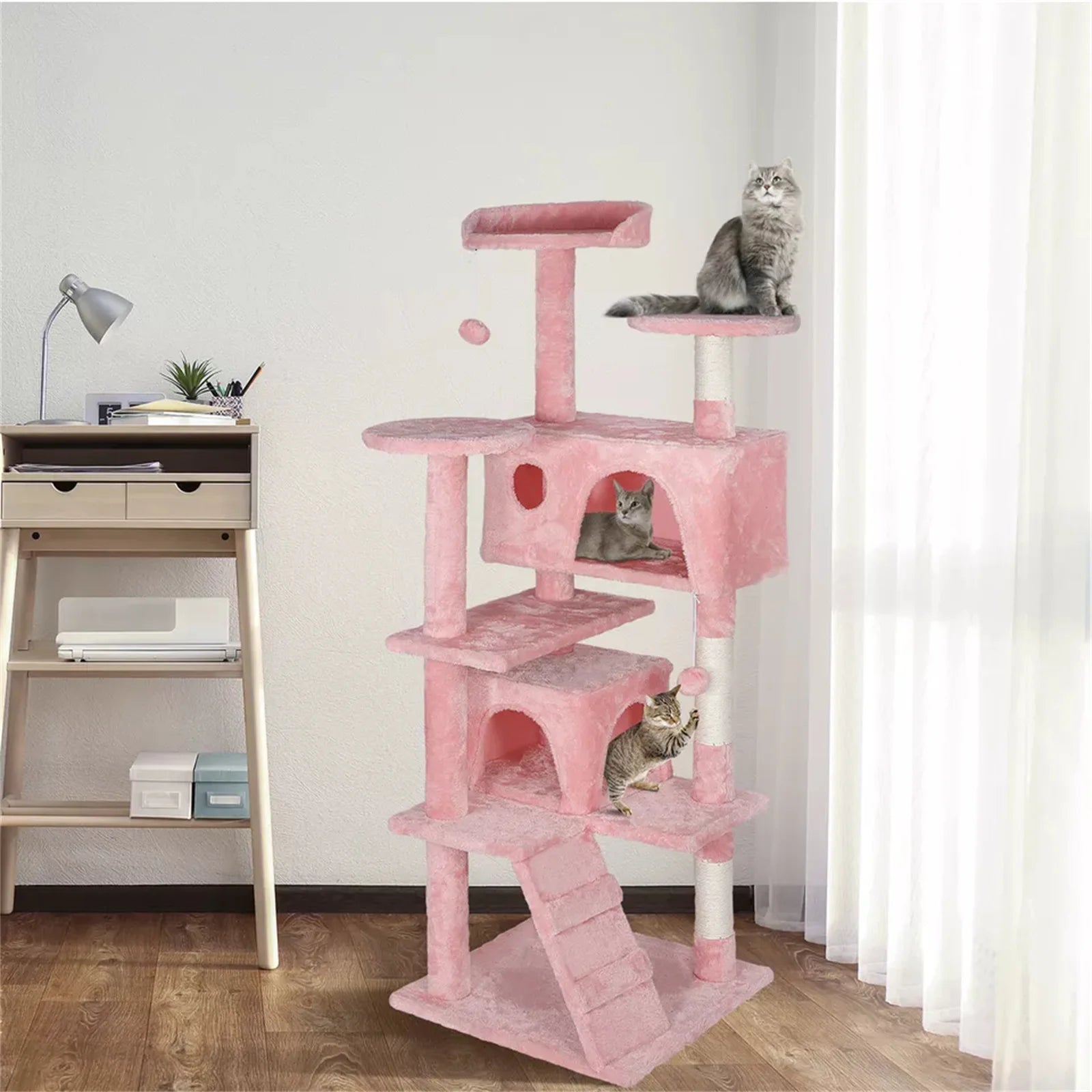 Pink Sturdy Cat Tree Tower A0283