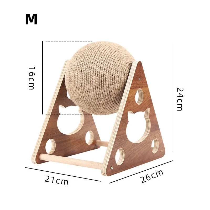 Sisal Cat Scratching Ball & Wooden Scratcher A0277