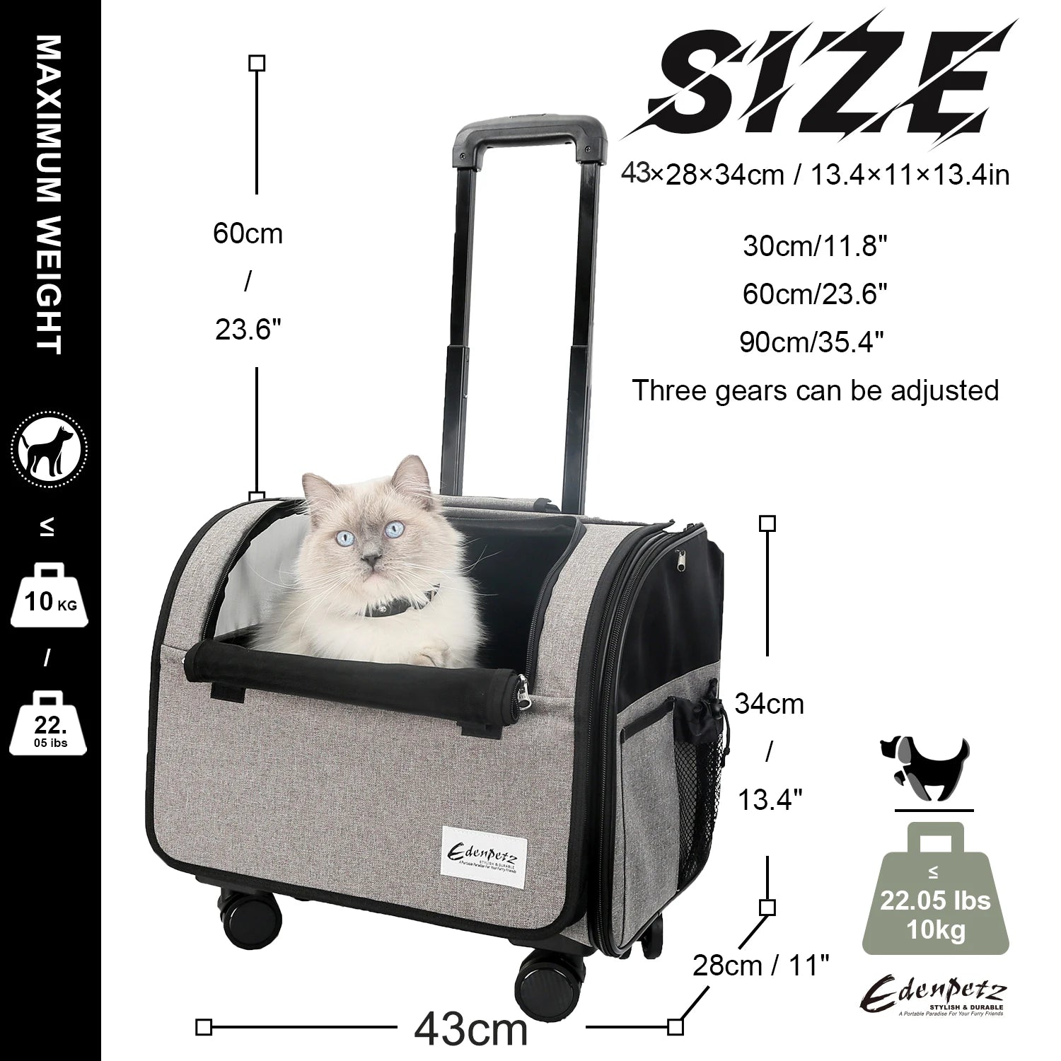 Pet Trolley Luggage Carrier A0073