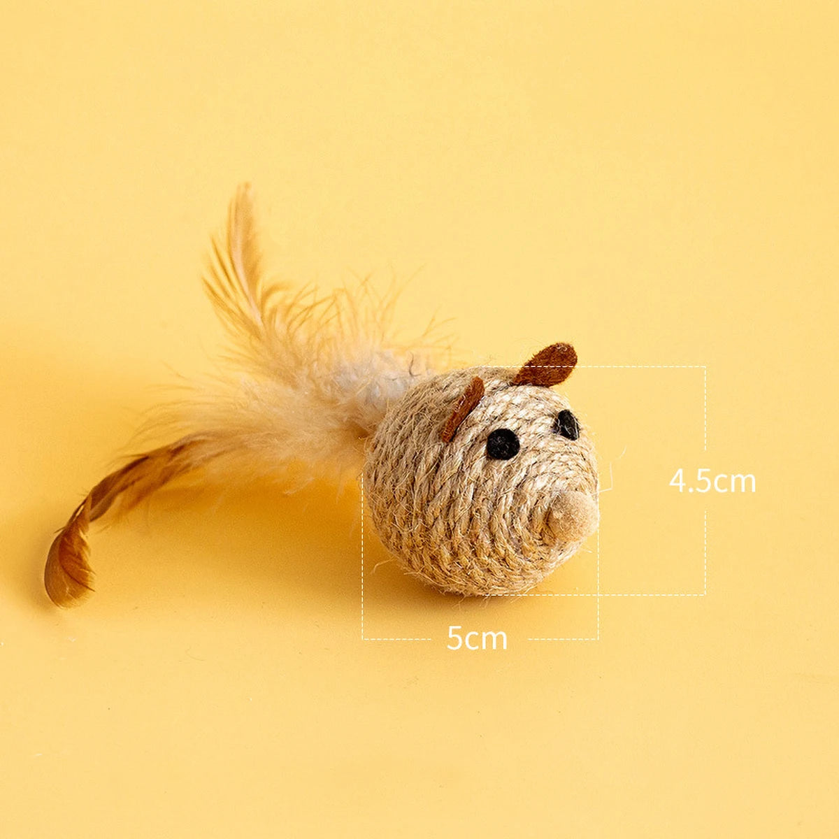 3pcs Sisal Cat Toys with Feathers & Rattle A0228