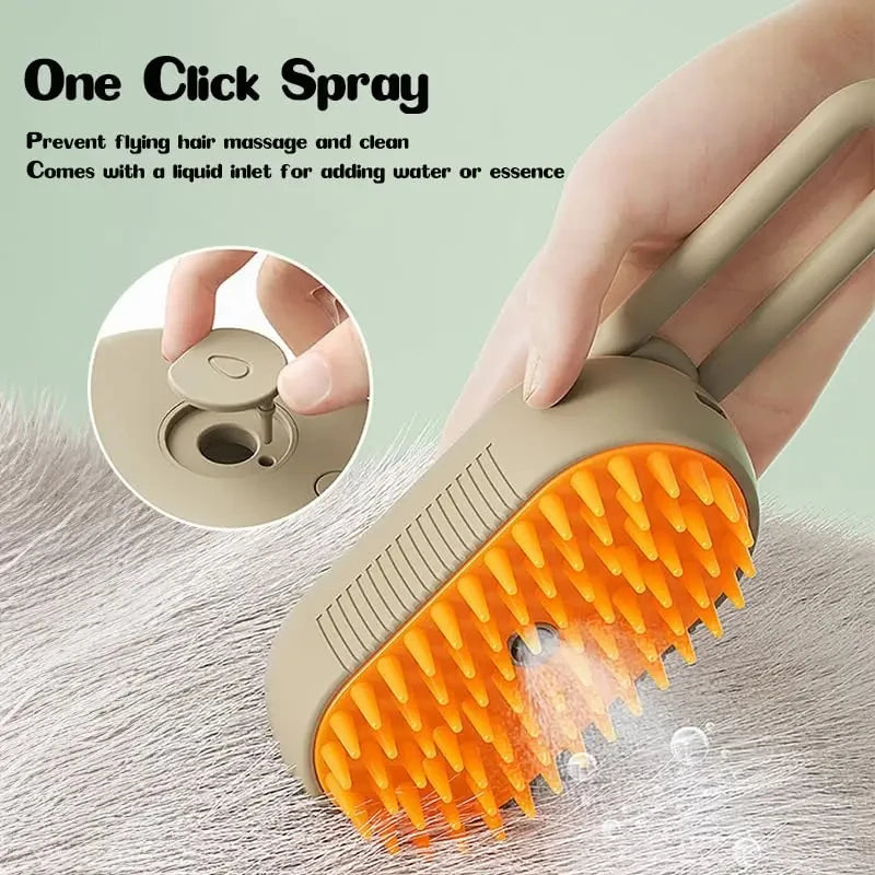 3-in-1 Electric Steamy Pet Grooming Brush A0429