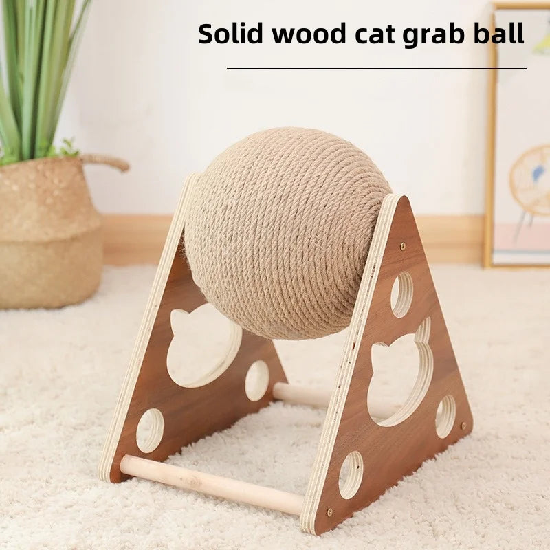 Sisal Cat Scratching Ball & Wooden Scratcher A0277