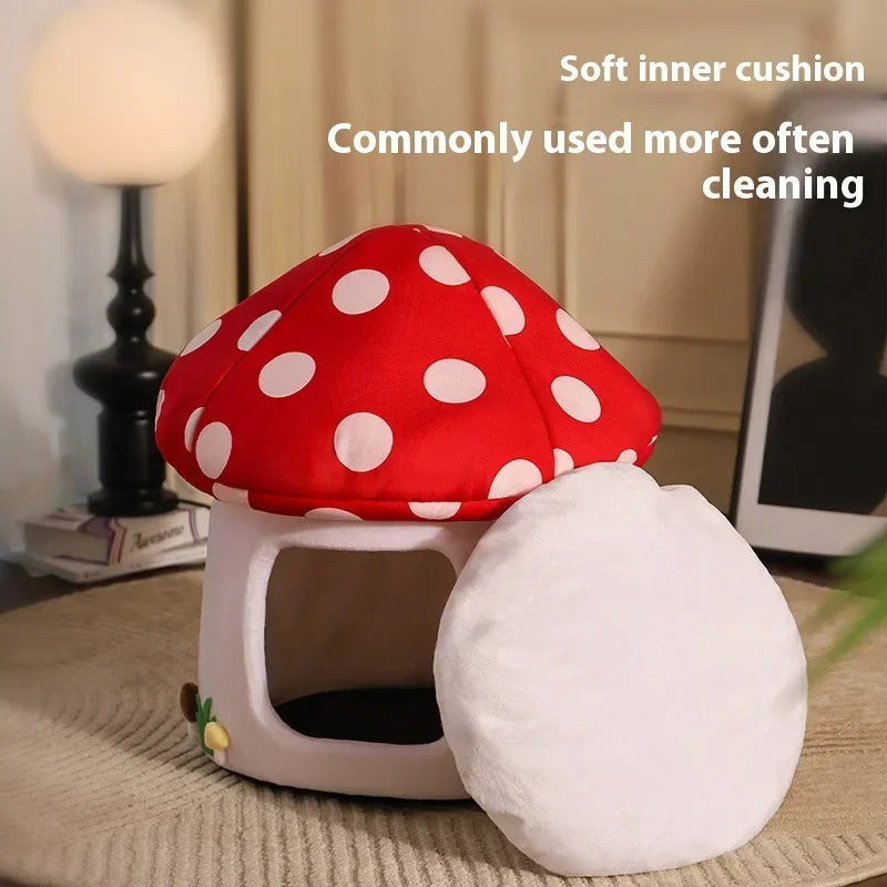 Red Umbrella Mushroom Cat House A0379