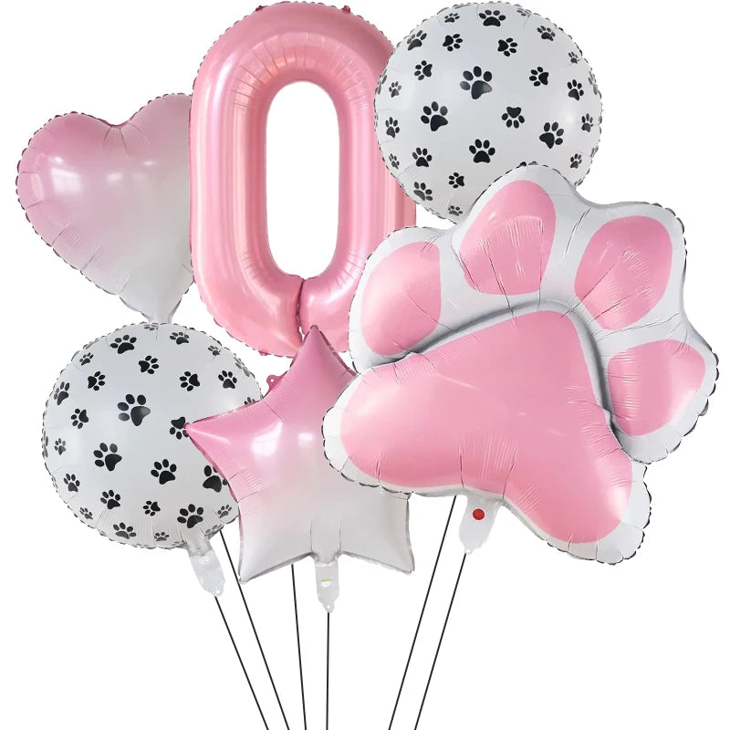 Party Balloon-Pink Paw Decor for Pet A0254