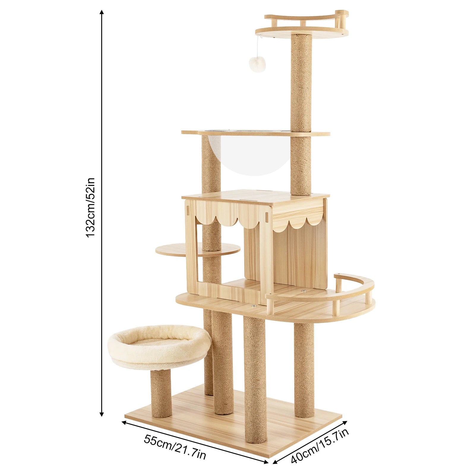 Multi-Level Wood Cat Tree A0255