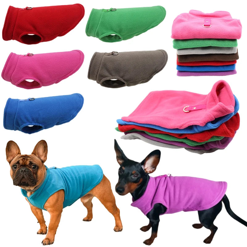 Winter Frenchie Fleece Vest for Small Pets A0143