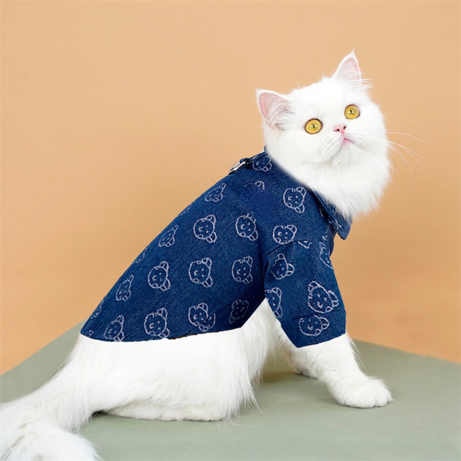 Denim Pet Shirt with Leash Ring A0085