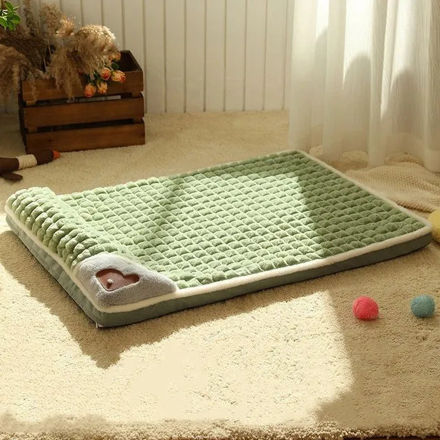 Warm Dog Mat Plaid Fluff Bed A0425