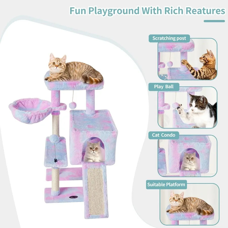 Rainbow Cat Tree with Scratching Posts A0320