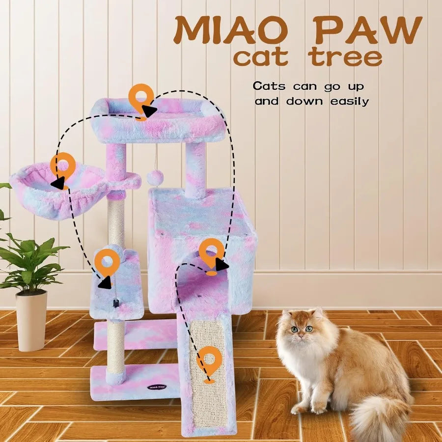 Rainbow Cat Tree with Scratching Posts A0320