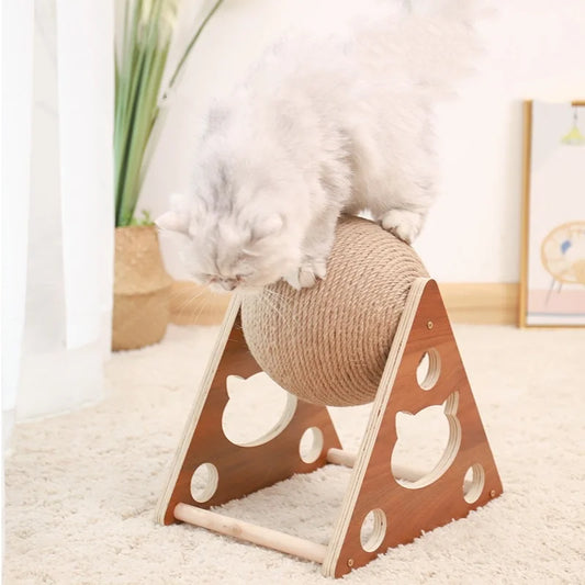 Sisal Cat Scratching Ball & Wooden Scratcher A0277