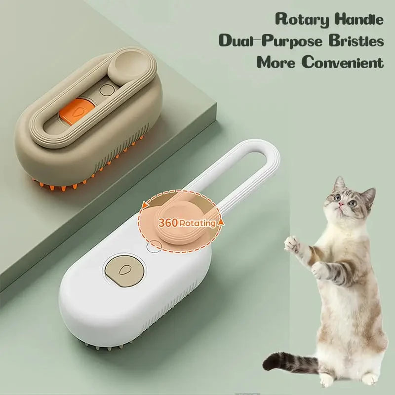 3-in-1 Electric Steamy Pet Grooming Brush A0429