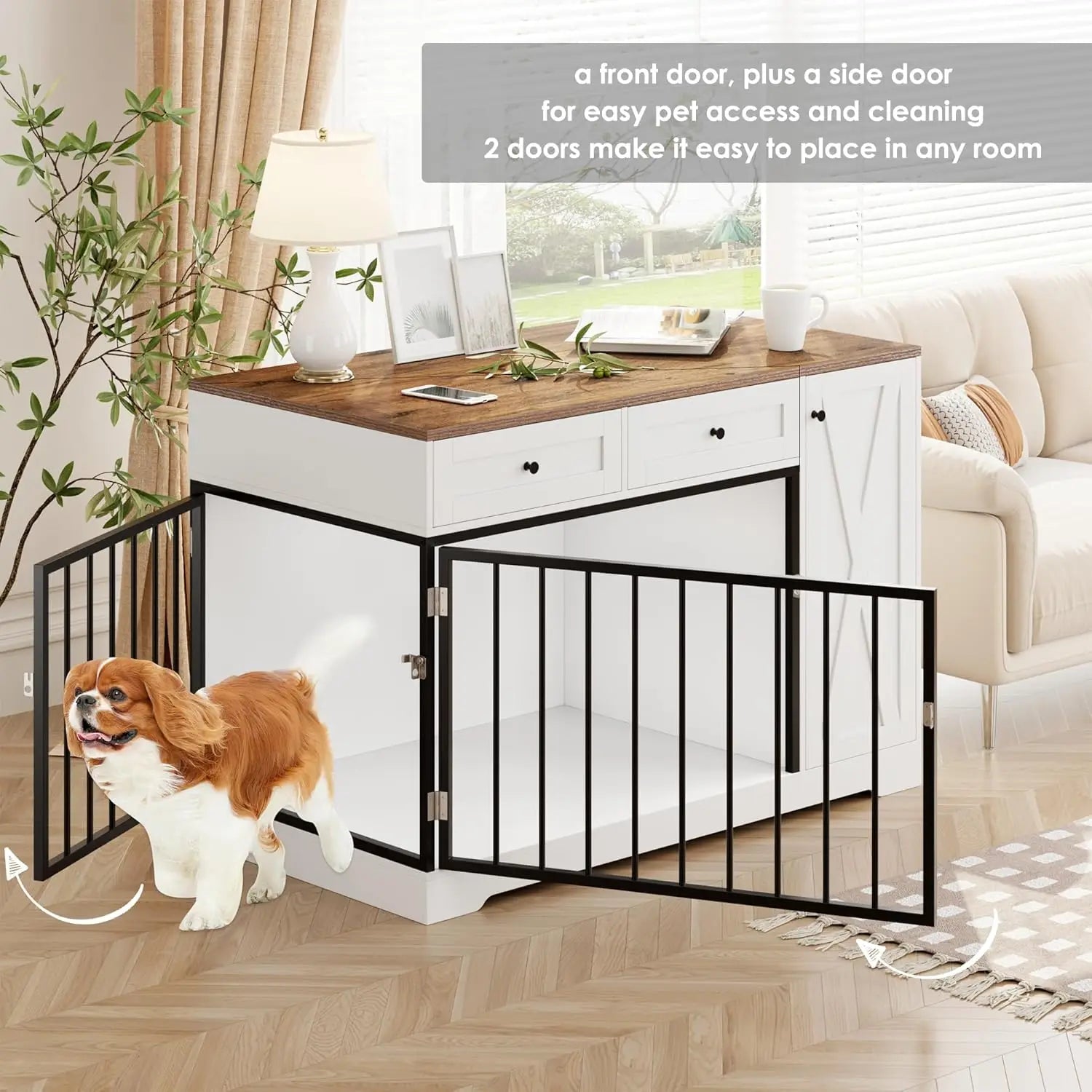 Wooden Dog Crate with Storage A0004