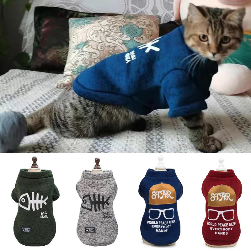 Classic Fleece Cat Sweater for Spring & Autumn A0128