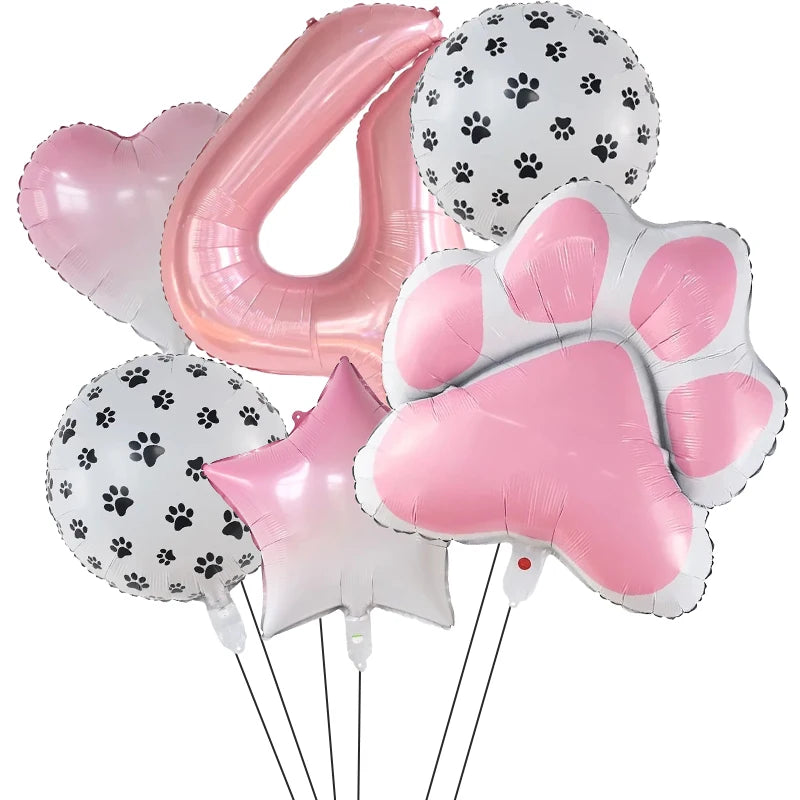 Party Balloon-Pink Paw Decor for Pet A0254