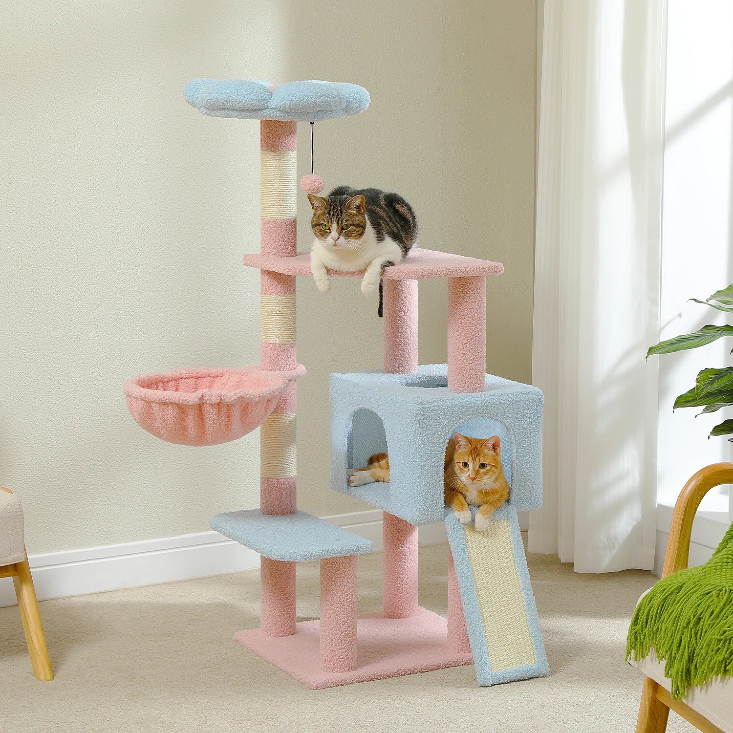 120cm Multi-Level Flower Cat Tree A0281