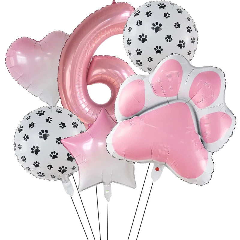 Party Balloon-Pink Paw Decor for Pet A0254